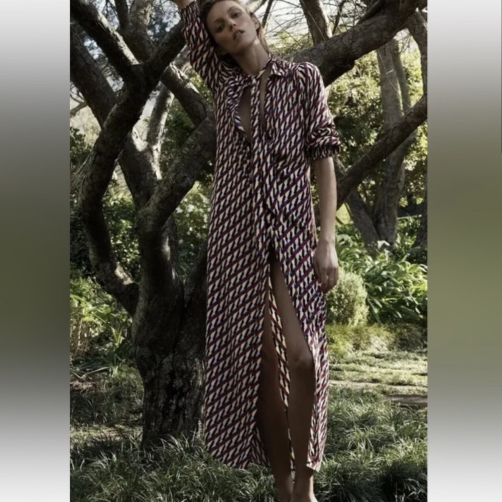 ZARA • Geo Print Sussy Maxi Dress in Geometric Print - Picture 6 of 16